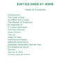 Justice Ends at Home Table of Contents