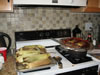 The corn feast & the grill master's work