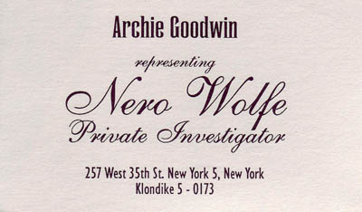 Archie Business Card from the Set